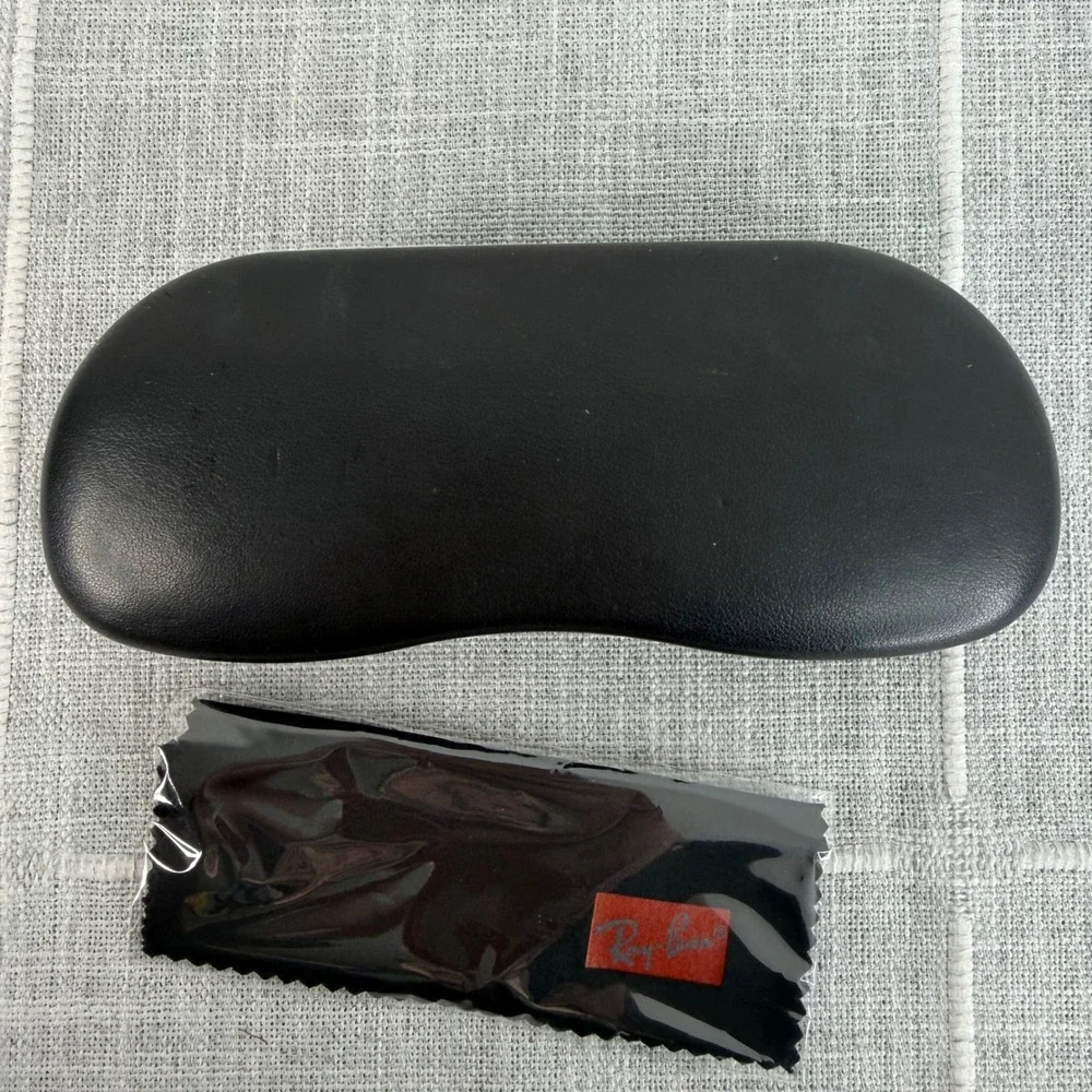 Ray Ban Black Clam‎ Shell Eye Glasses Sunglasses Case with New Lens Wipe